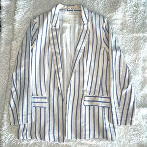 H&M blazer size 10 white with blue stripe